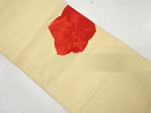 遠山に紅葉模様織り出し　紬　名古屋帯